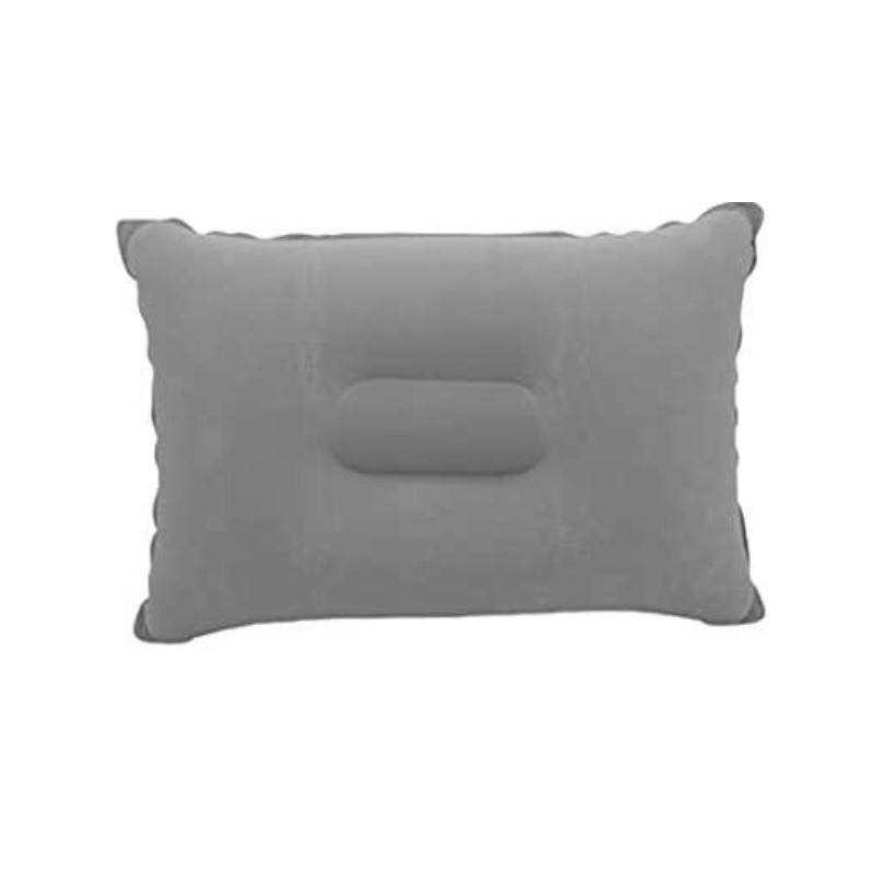 Aufblasbares Kissen Velours/PVC Grau