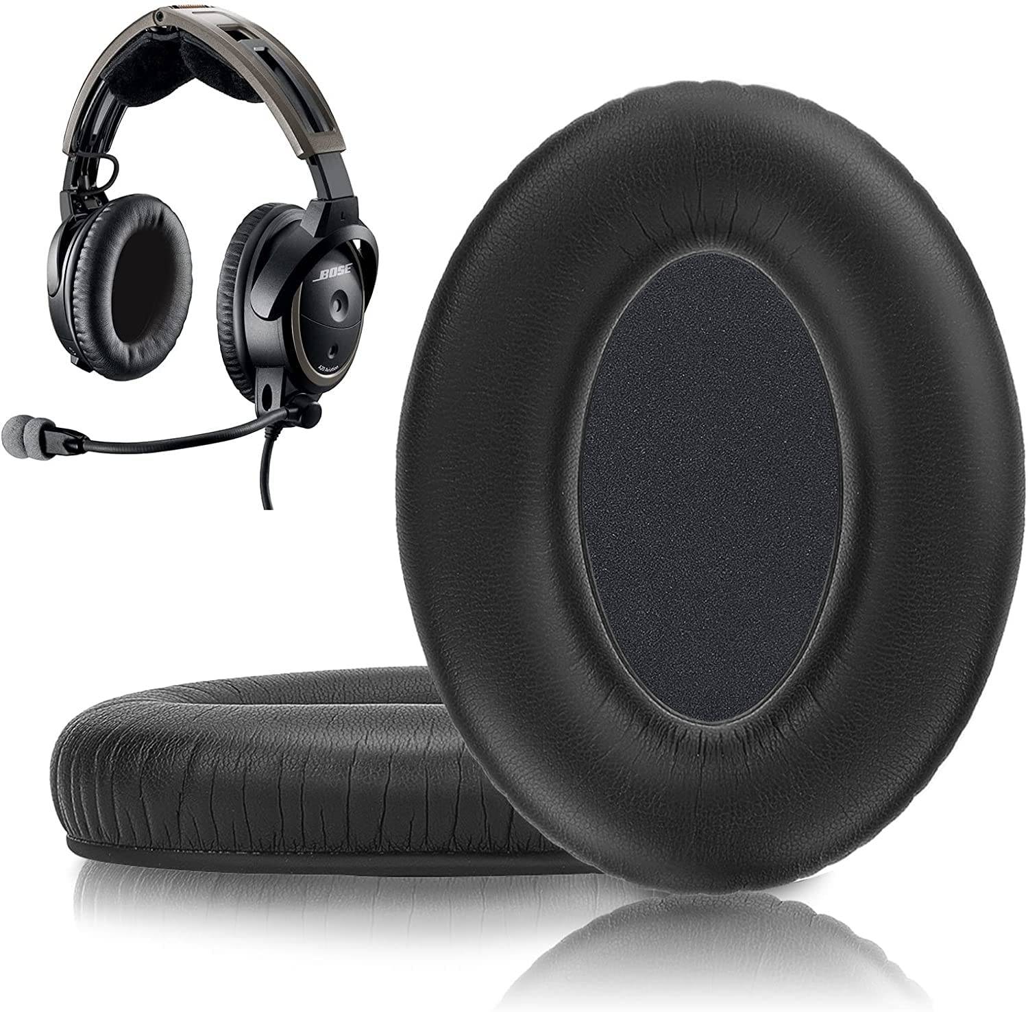 Ohrpolster für Bose Aviation X A20 / A10 Kunstleder Ear Pads schwarz 1 Paar