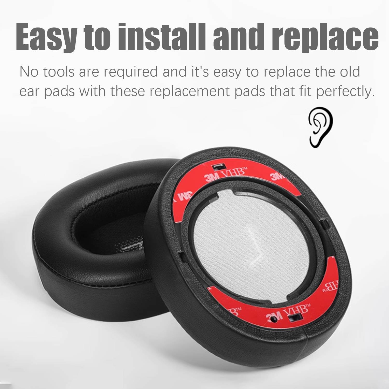 Ohrpolster für JBL E55BT Ersatzpolster Ear Pads Schwarz