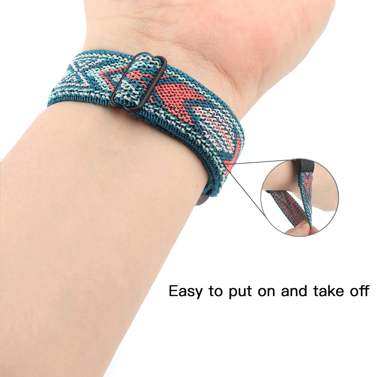 Fitbit Charge 5 Armband mit Flechtmuster Blau / Orange