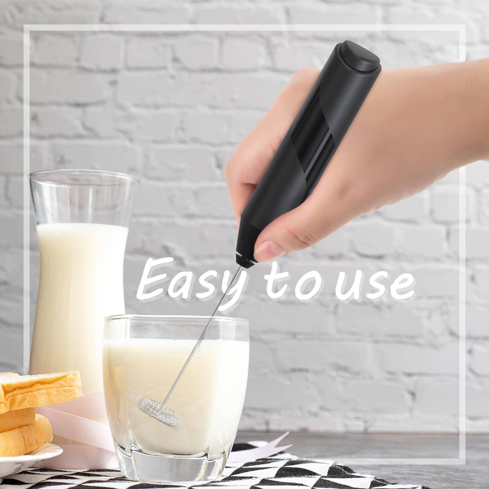 Handmilchaufschäumer ABS / Edelstahl Schwarz / Silber