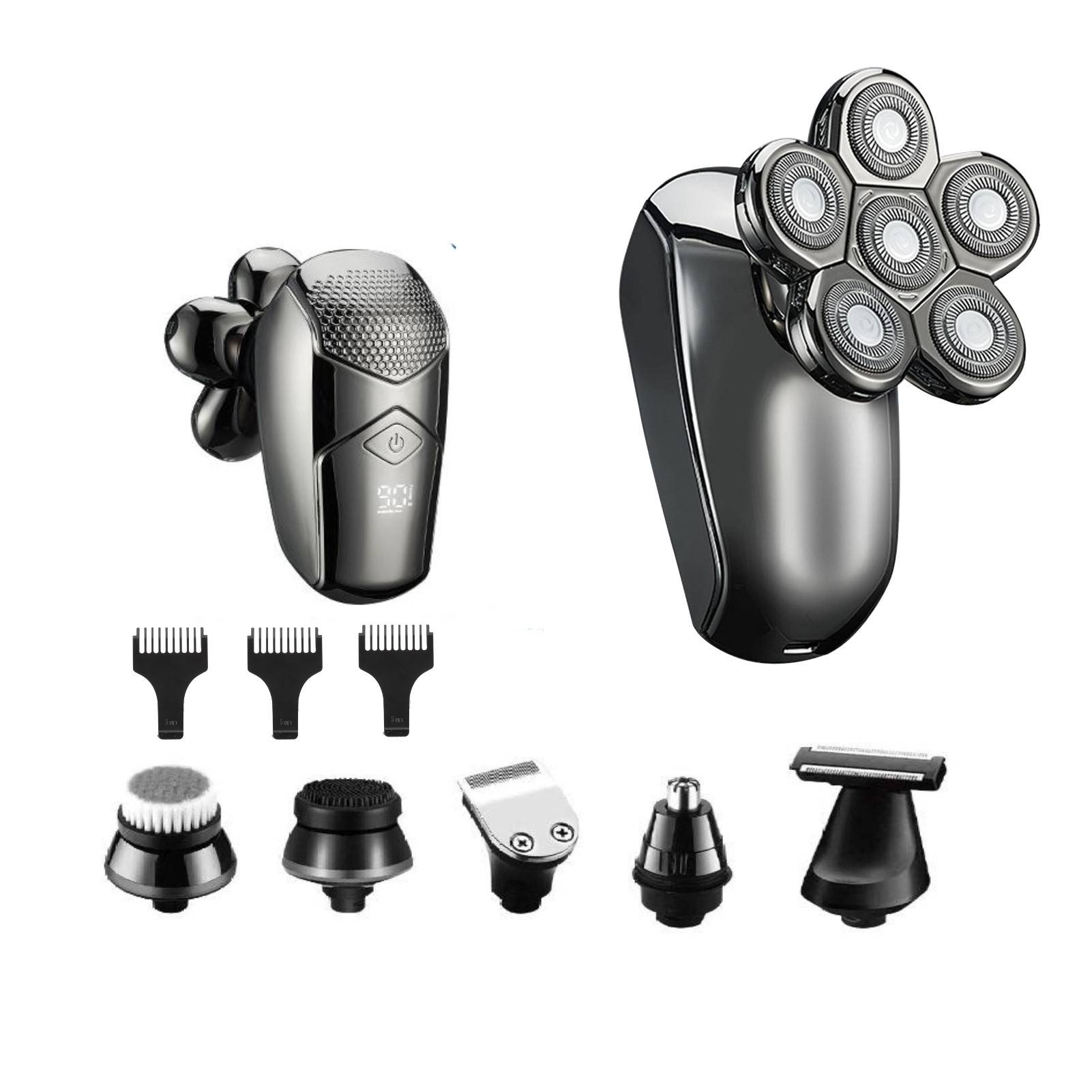 6-in-1 Rasierer/Trimmer für Kopf und Gesicht Dunkelgrau