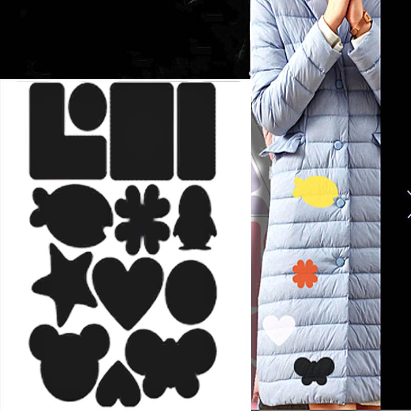 Selbstklebende Reparaturflicken Nylon Schwarz 65 Stück