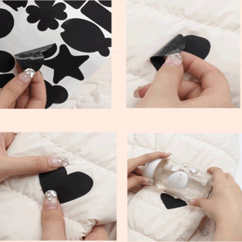 Selbstklebende Reparaturflicken Nylon Schwarz 65 Stück