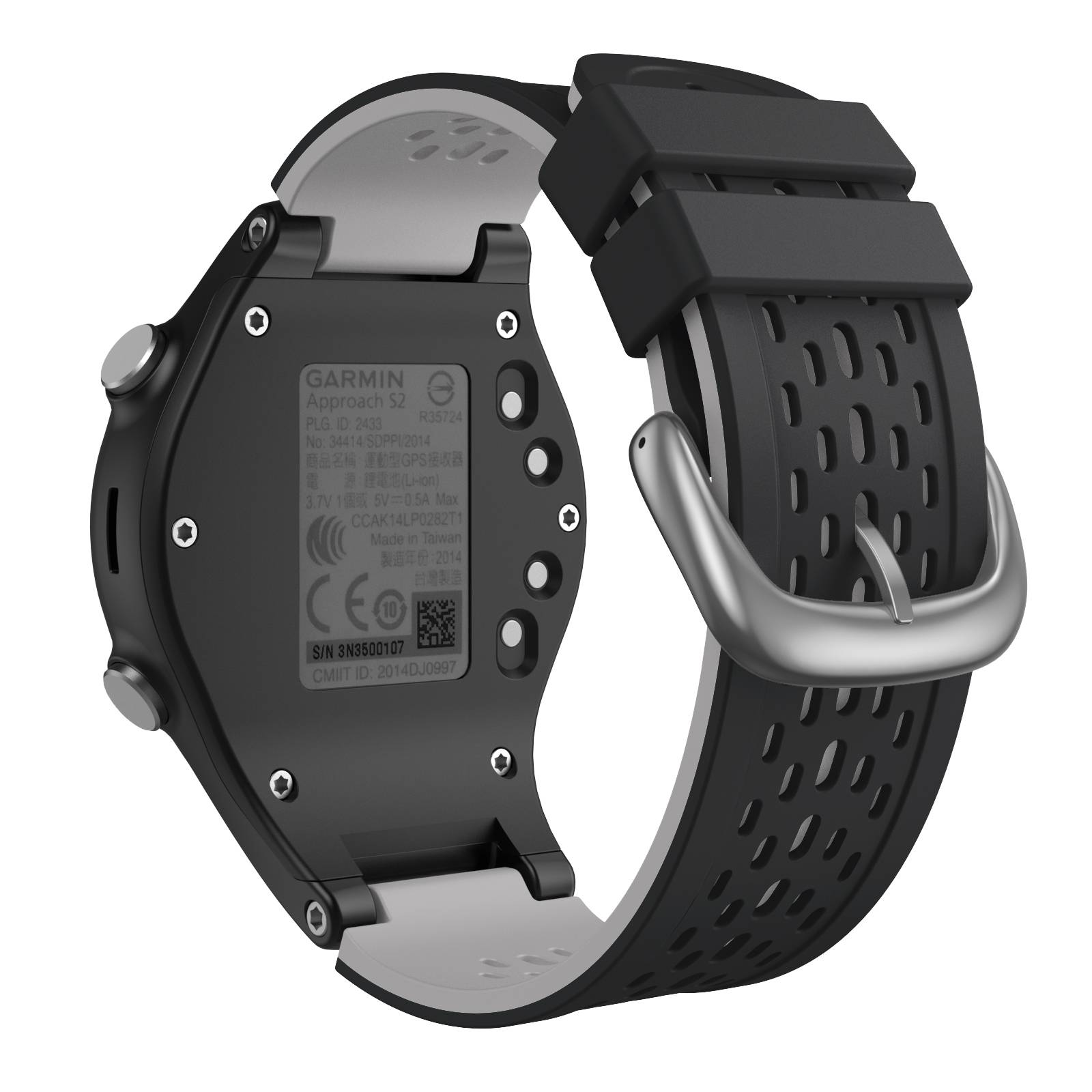Uhrenarmband für Garmin Approach S2 - Schwarz / Grau