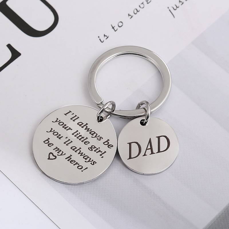 Schlüsselanhänger für Papa Edelstahl Silber