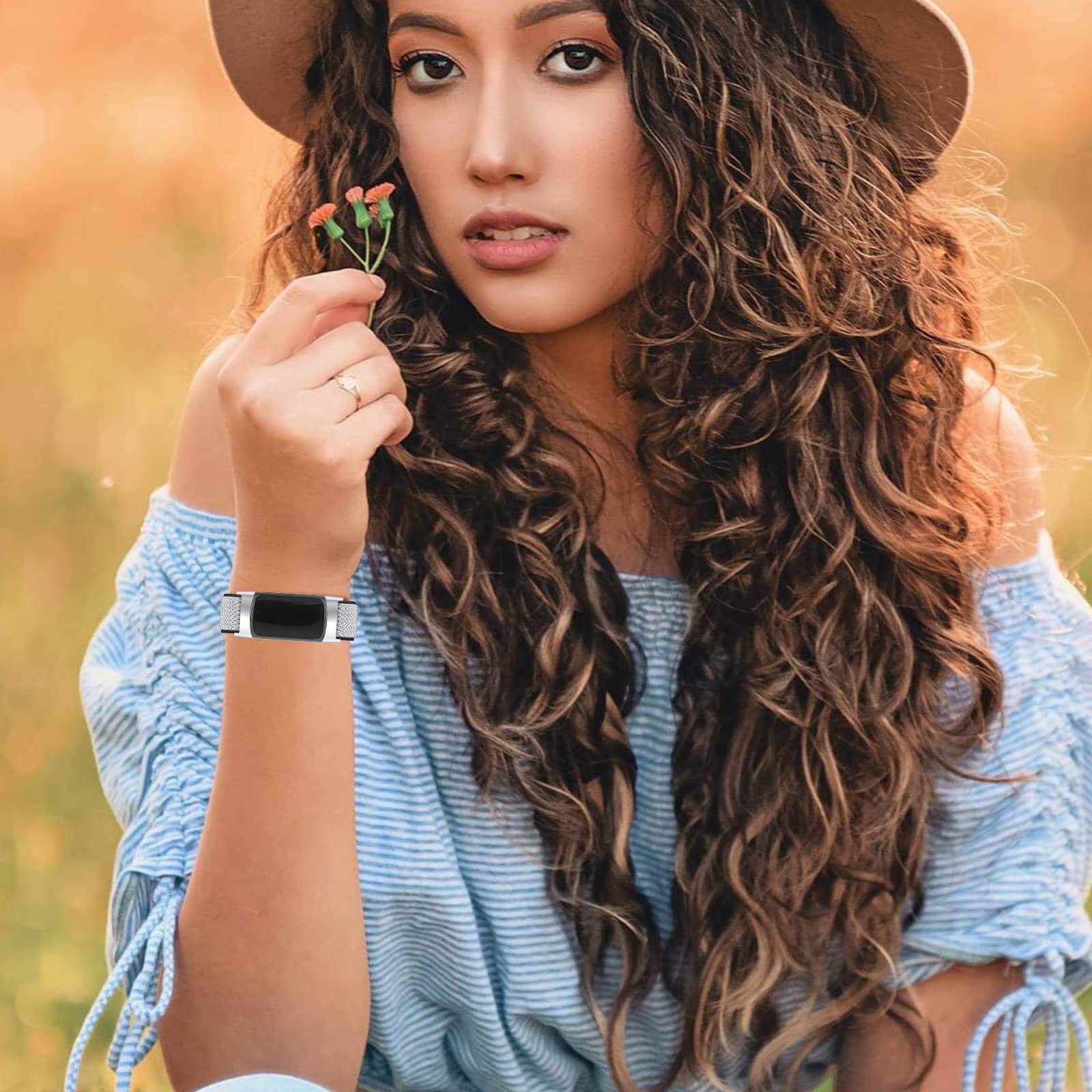 Fitbit Charge 5 Armband Nylon Grau / Schwarz