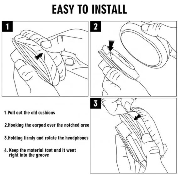 Ohrpolster für Marshall Major II Kopfhörer Ersatzpolster 1 Paar White