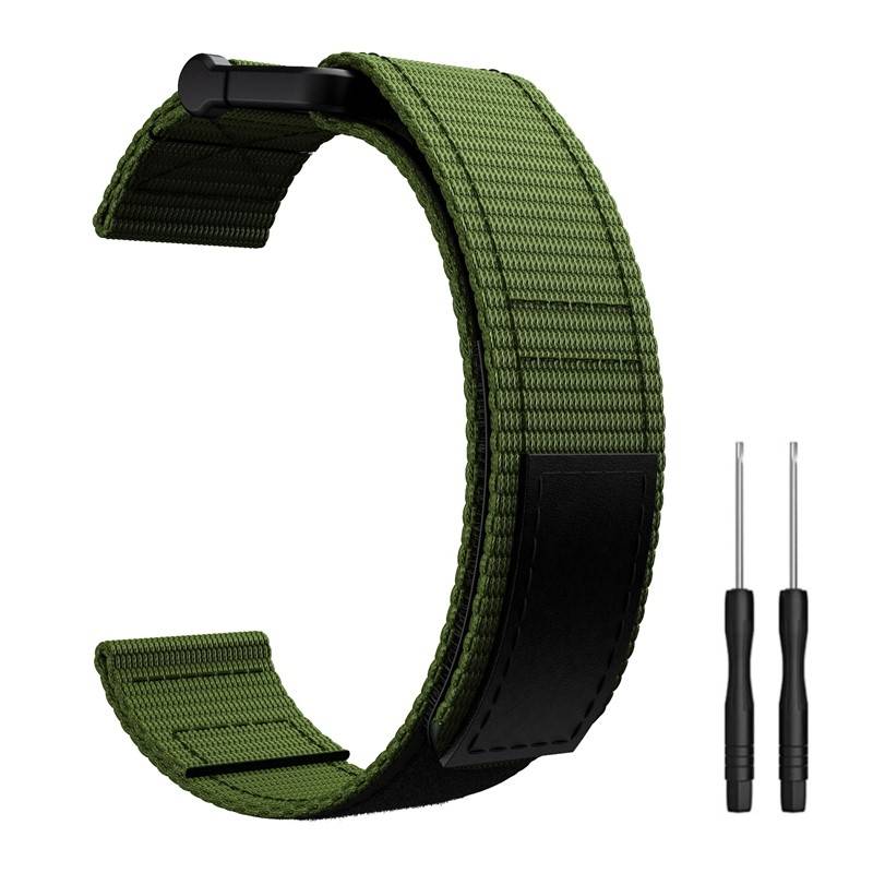 Uhrenarmband kompatibel mit Garmin Fenix 7/6/5 22 mm Nylon Green