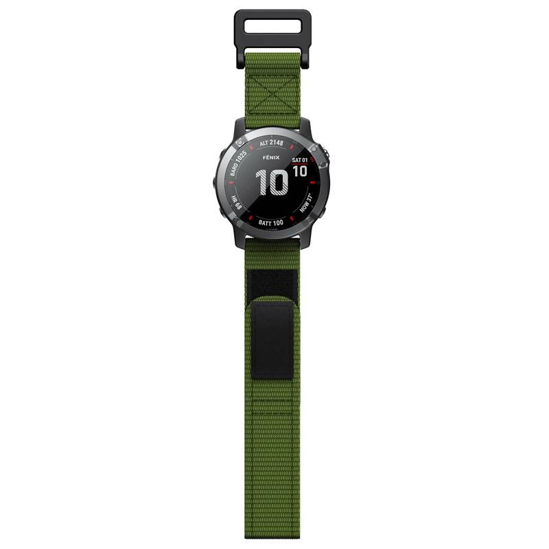 Uhrenarmband kompatibel mit Garmin Fenix 7/6/5 22 mm Nylon Green