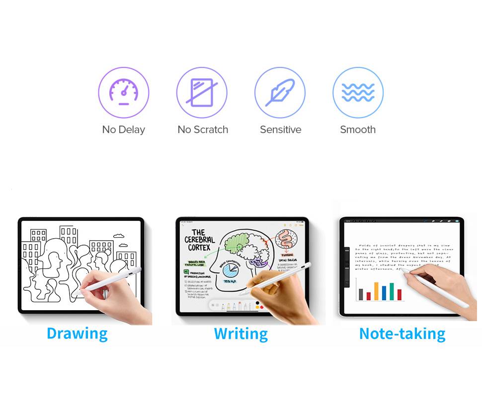 Wiederaufladbarer Stylus Eingabestift mit dünner Spitze 1,45 mm Weiß
