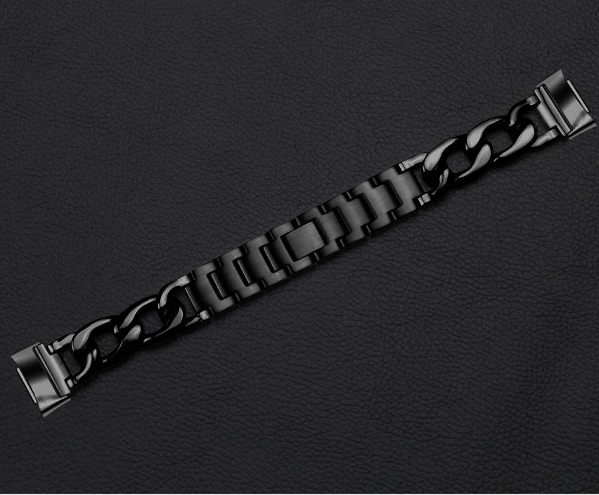 Armband kompatibel mit Fitbit Charge 5 Edelstahl Schwarz