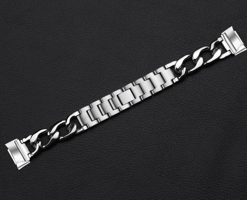 Armband kompatibel mit Fitbit Charge 5 Edelstahl Silber