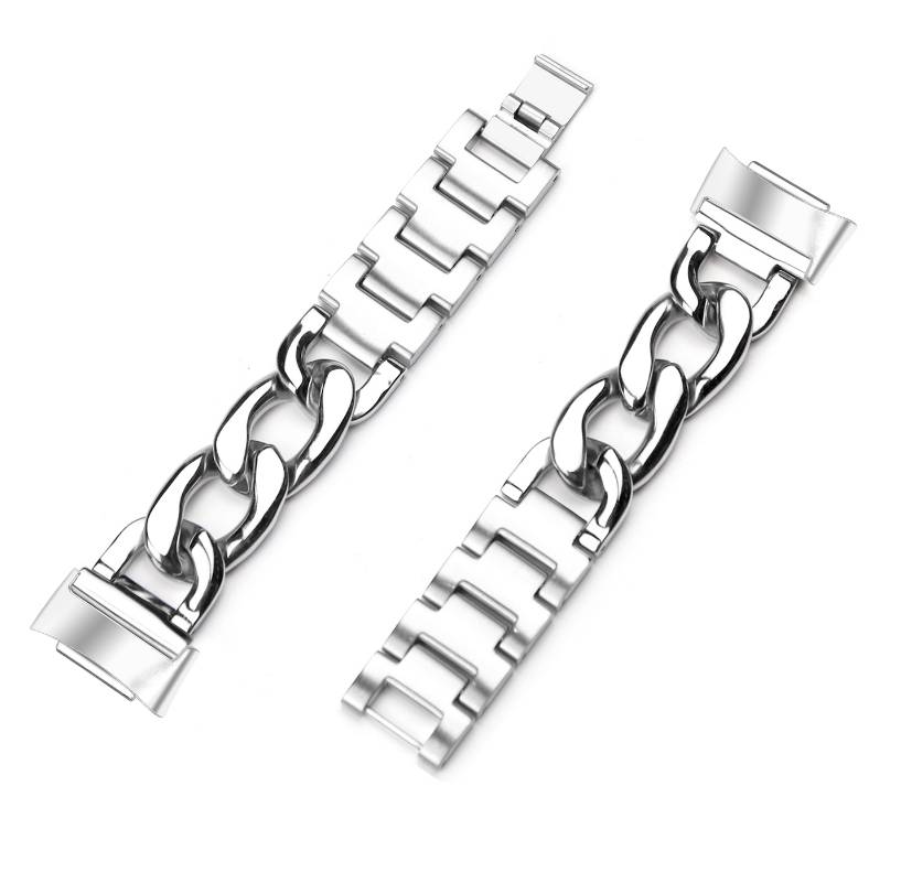 Armband kompatibel mit Fitbit Charge 5 Edelstahl Silber