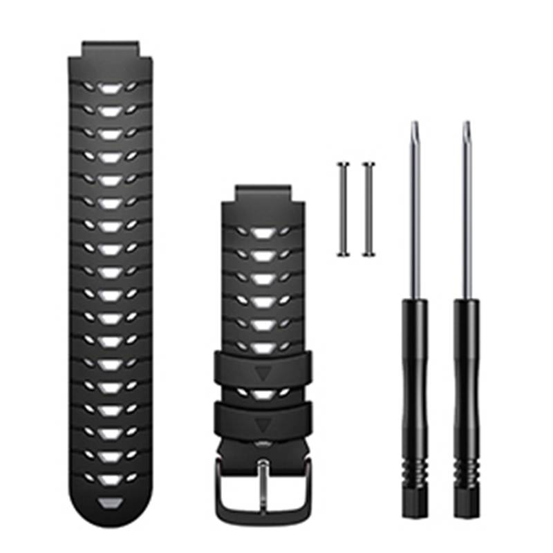 Uhrenarmband für Garmin Forerunner 630 Silikon Schwarz / Grau