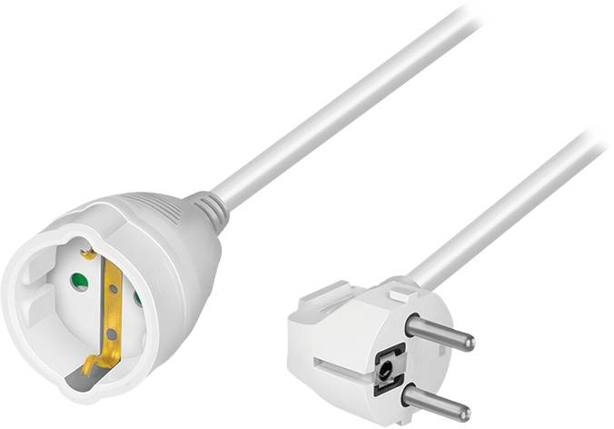 LOGILINK Schutzkontaktverlängerung LPS107 CEE7/7 (90°) zu CEE 7/3 10m weiß