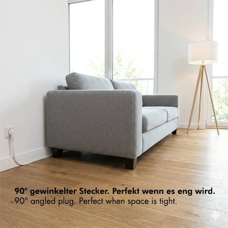 LOGILINK Schutzkontaktverlängerung LPS107 CEE7/7 (90°) zu CEE 7/3 10m weiß