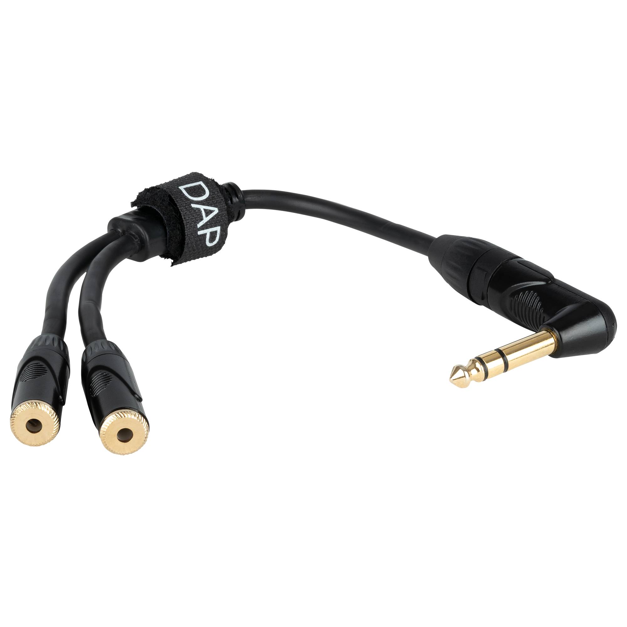 DAP FLA5 – right-angled male stereo jack to 2 female stereo mini-jack 0,3 m, schwarz