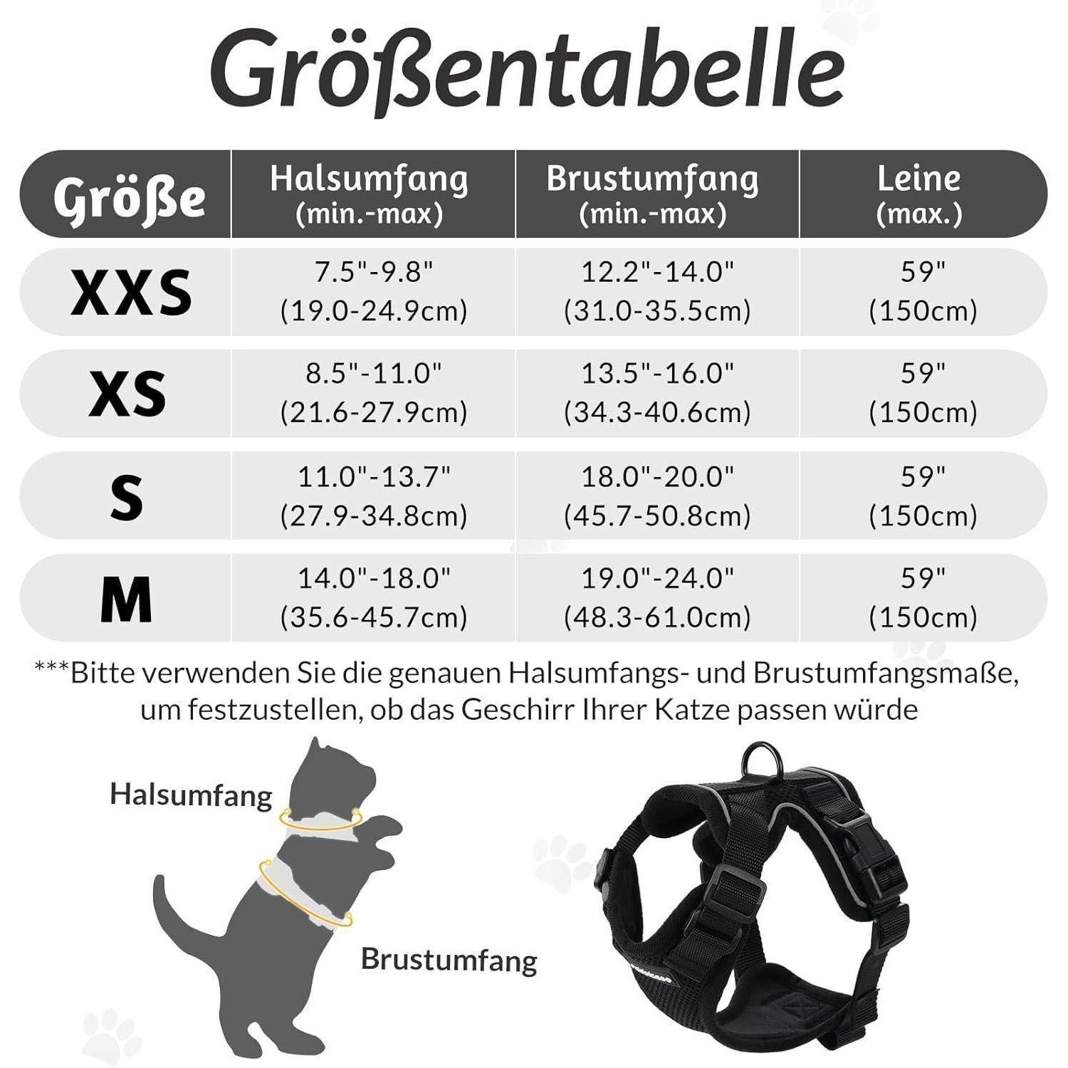 rabbitgoo Katzengeschirr mit Leine Softgeschirr für Katze Brustgeschirr Cat Harness Katzengarnitur Ausbruchsicher Verstellbar Katzenweste Schwarz