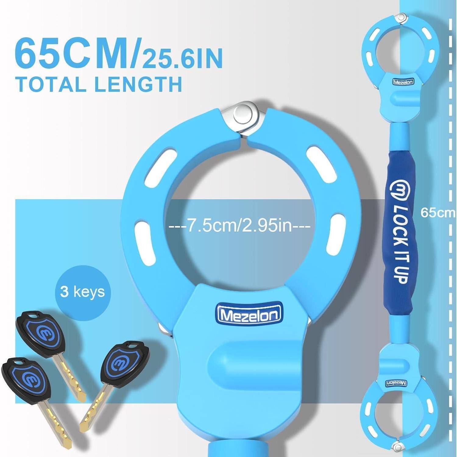 E Scooter Schloss 8mm Hochsicherheits Handschellenschloss Blau