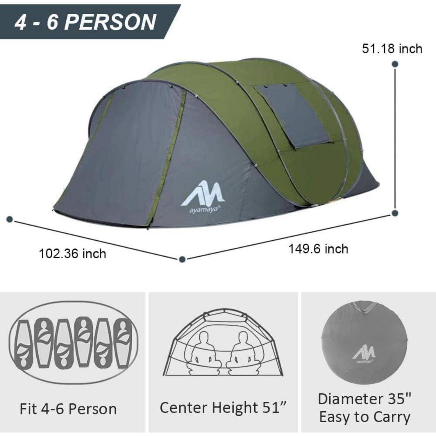 Zelt 4-6 Personen Wasserdicht Pop up Zelte Familienzelt mit Vorraum