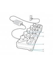 Zebra Handheld-Ladestation 5 Slots Ethernet Ausgangsanschlüsse: 5 für WT6400