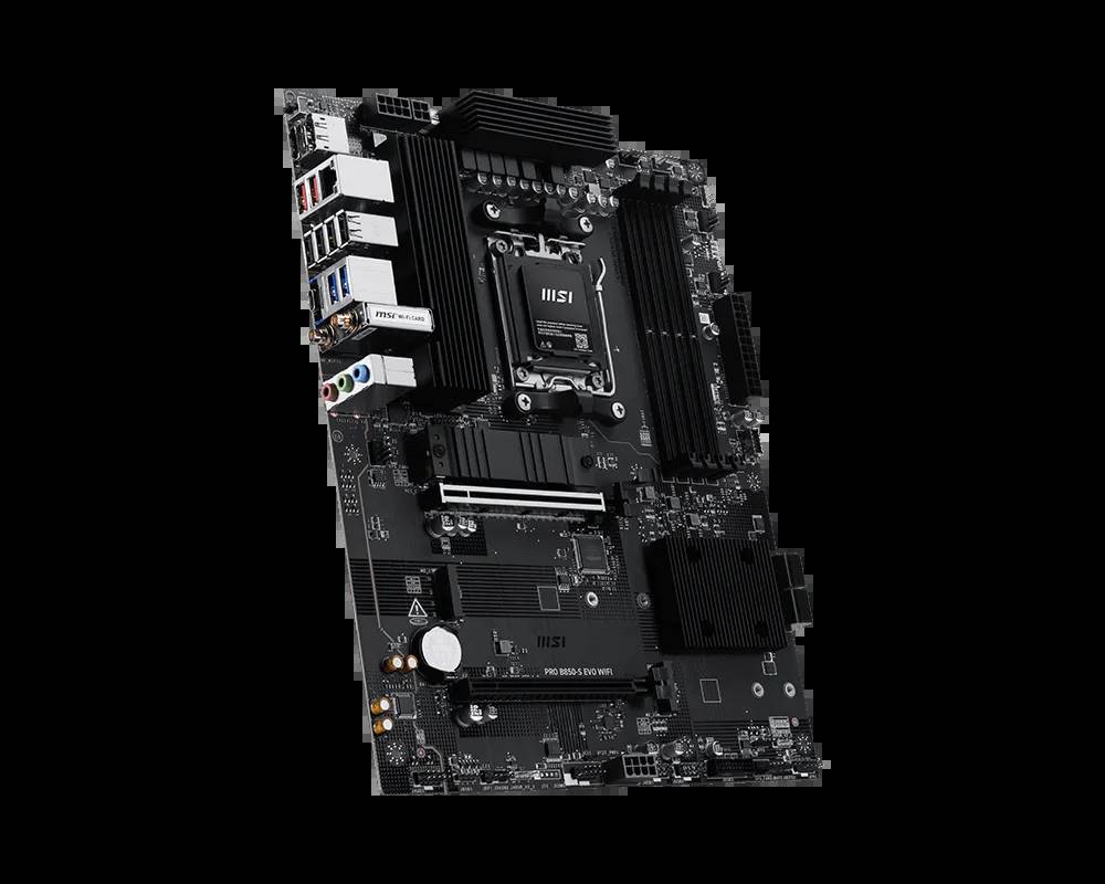 MSI PRO B850-S EVO WIFI - Motherboard - ATX - Socket AM5 - AMD B850 Chipsatz - USB-C 3.2 Gen2, USB 3.2 Gen 1, USB 3.2 Gen 2 - 5 Gigabit Ethernet