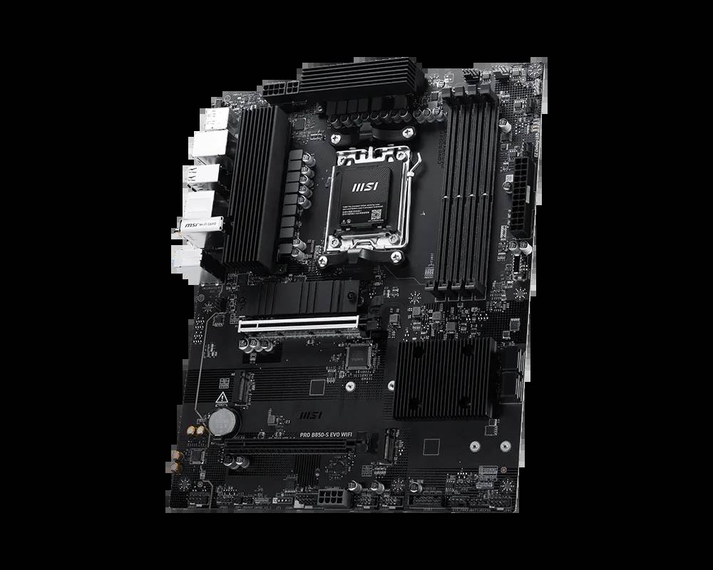 MSI PRO B850-S EVO WIFI - Motherboard - ATX - Socket AM5 - AMD B850 Chipsatz - USB-C 3.2 Gen2, USB 3.2 Gen 1, USB 3.2 Gen 2 - 5 Gigabit Ethernet