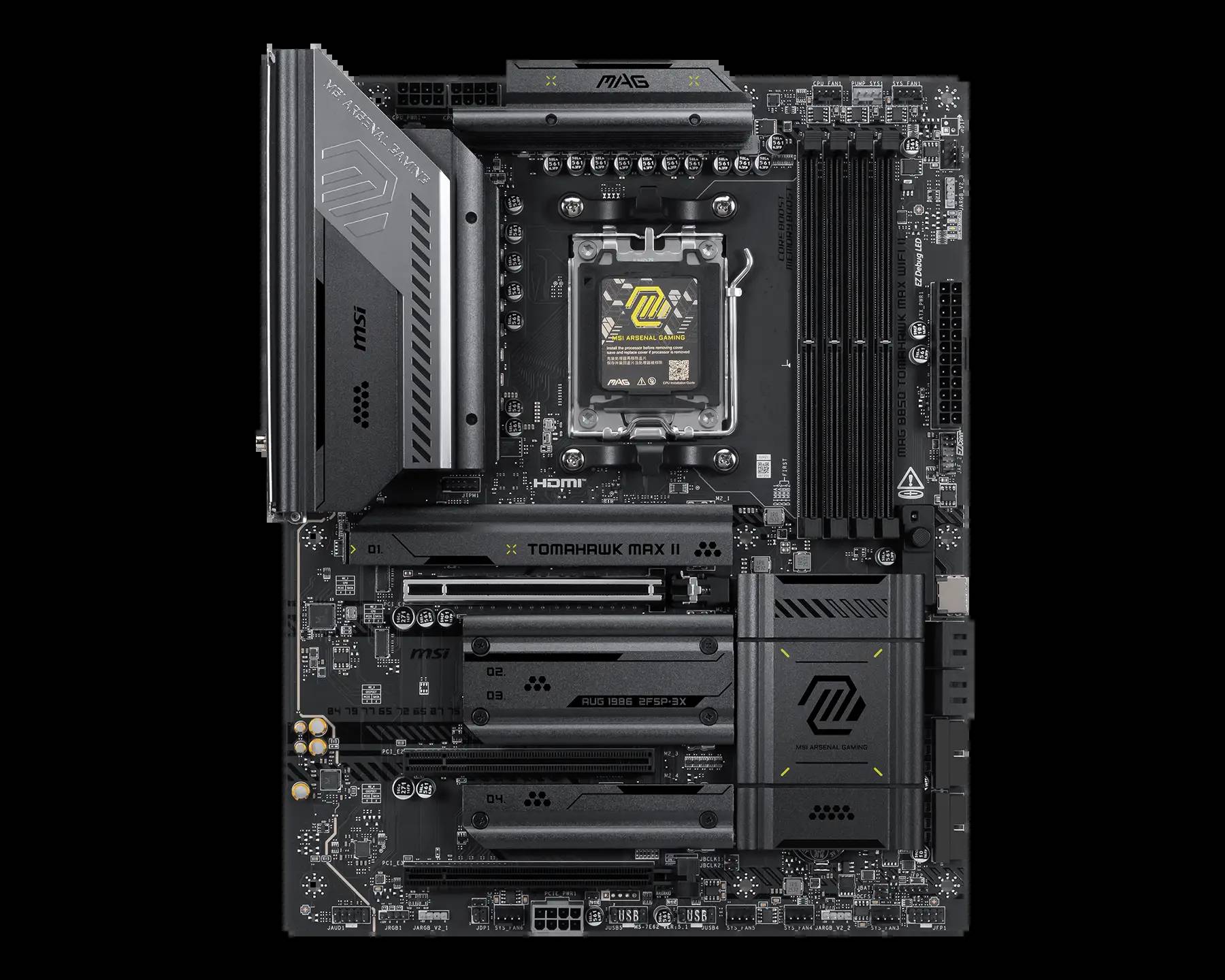 MSI MAG B850 TOMAHAWK MAX WIFI II - Motherboard - ATX - Socket AM5 - AMD B850 Chipsatz - USB-C 3.2 Gen 2x2, USB-C 3.2 Gen2, USB 3.2 Gen 1, USB 3.2