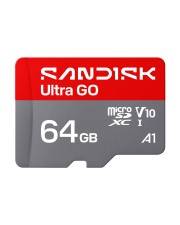 SanDisk Ultra Go 64GB microSD-Speicherkarte, gekennzeichnet mit „microSDXC V10 A1