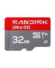 SanDisk Ultra GO 32GB microSD-Speicherkarte, gekennzeichnet mit V10 und A1.