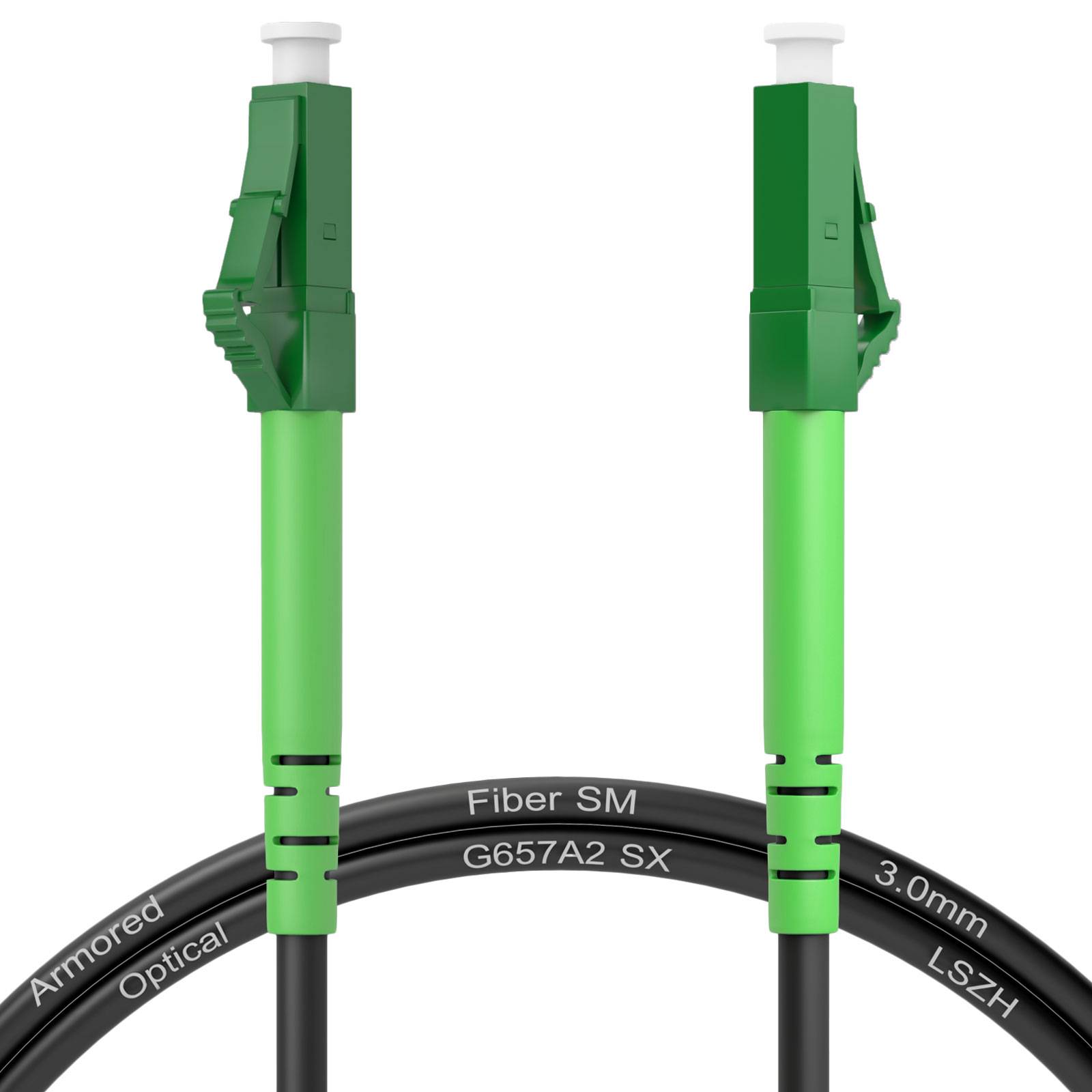 hb-digital LWL-Patchkabel 9/125 OS2 LC/LC APC gepanzert Simplex 1m