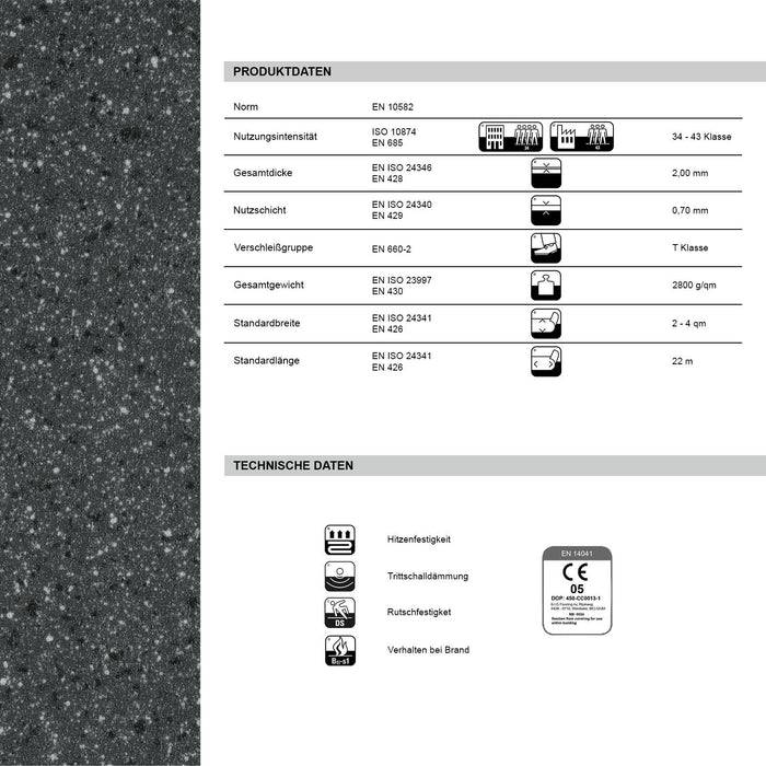 FLOORDIREKT CV-Belag Xtreme - Extra abriebfester & pflegeleichter PVC-Bodenbelag 100 x 350 cm - Mira 990 D