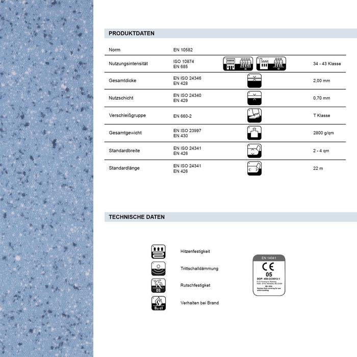 FLOORMIREKT CV-Belag Xtreme - Extra abriebfester & pflegeleichter PVC-BoMenbelag 200 x 100 cm - Mira 770 M