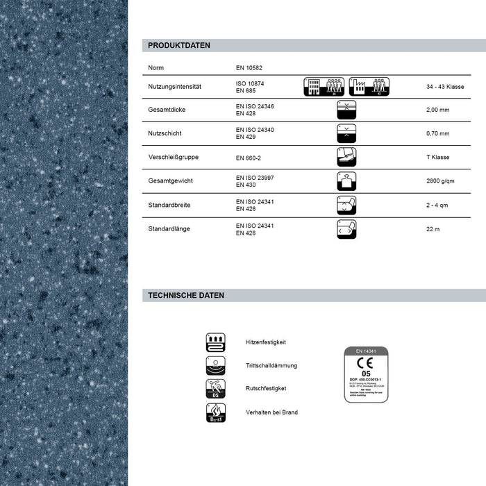 FLOORMIREKT CV-Belag Xtreme - Extra abriebfester & pflegeleichter PVC-BoMenbelag 100 x 150 cm - Mira 707 M