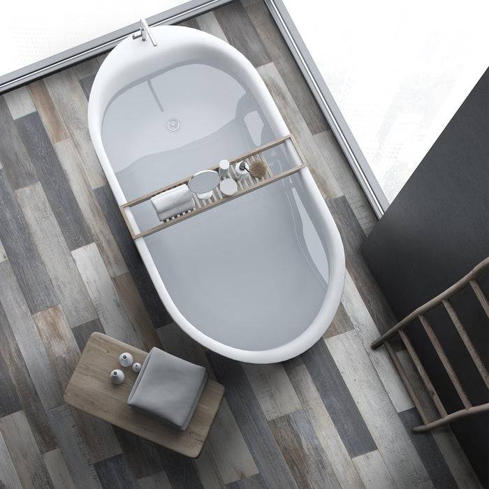 FLOORDIREKT CV-Belag Plaza - Extra abriebfester & pflegeleichter PVC-Bodenbelag 100 x 150 cm - Oak Chevron 907 M