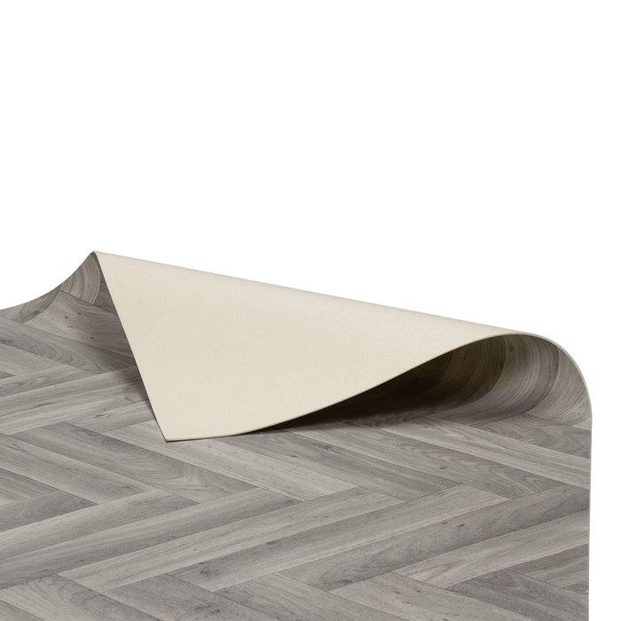 FLOORDIREKT CV-Belag Plaza - Extra abriebfester & pflegeleichter PVC-Bodenbelag 200 x 150 cm - Oak Chevron 907 M
