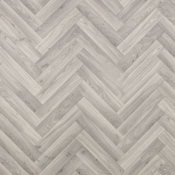 FLOORDIREKT CV-Belag Plaza - Extra abriebfester & pflegeleichter PVC-Bodenbelag 100 x 100 cm - Oak Chevron 907 M