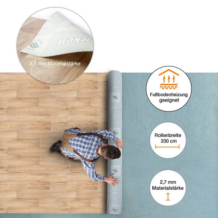 FLOORDIREKT CV-Belag Eiche Antik - Extra abriebfester & pflegeleichter PVC-Bodenbelag 200 x 350 cm - Wagner 1