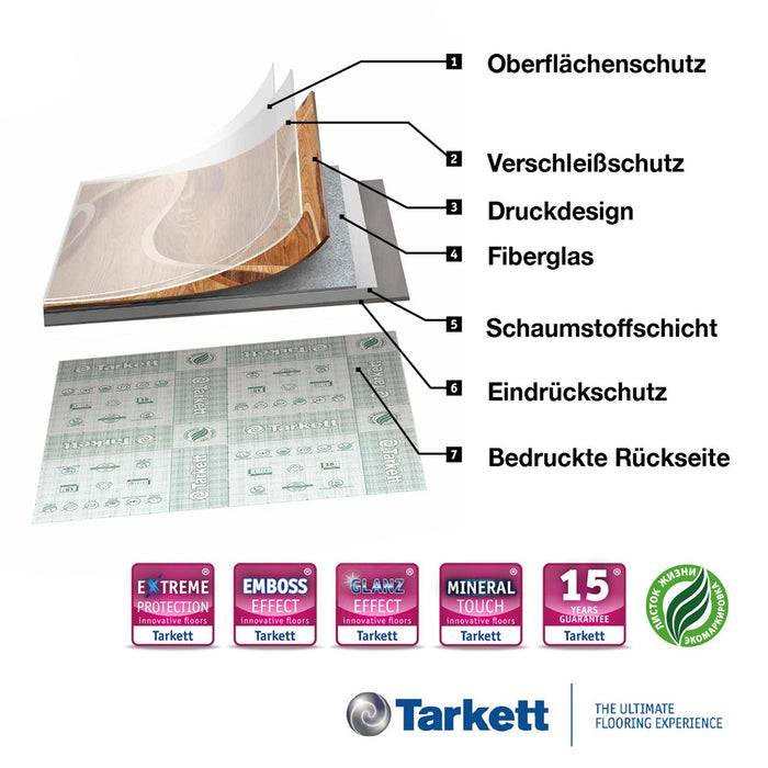 FLOORDIREKT CV-Belag Bartek-Eiche - Extra abriebfester & pflegeleichter PVC-Bodenbelag 200 x 50 cm - Raymond 4