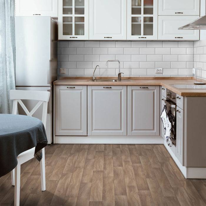 FLOORDIREKT CV-Belag Atlantic - Extra abriebfester & pflegeleichter PVC-Bodenbelag 100 x 400 cm - Eiche Gold 609 L