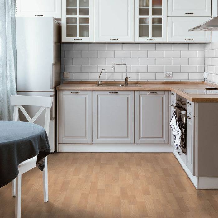 FLOORDIREKT CV-Belag Atlantic - Extra abriebfester & pflegeleichter PVC-Bodenbelag 100 x 450 cm - Buche-Optik 101 S