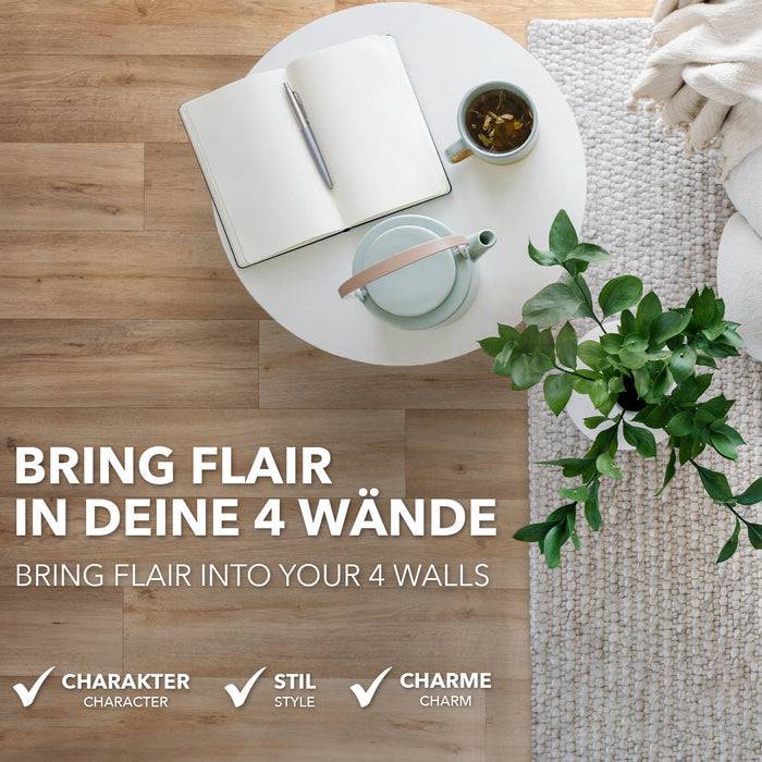 FLOORDIREKT CV-Belag Atlantic - Extra abriebfester & pflegeleichter PVC-Bodenbelag 200 x 250 cm - Silk Oak 973 M