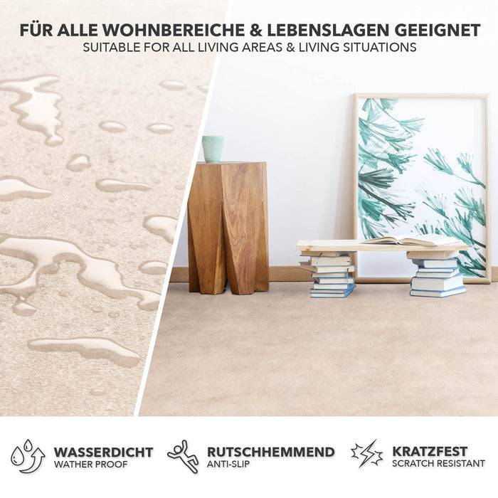 FLOORDIREKT CV-Belag Atlantic - Extra abriebfester & pflegeleichter PVC-Bodenbelag 200 x 50 cm - Midas 139 L