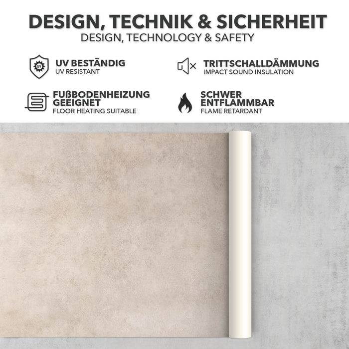 FLOORDIREKT CV-Belag Atlantic - Extra abriebfester & pflegeleichter PVC-Bodenbelag 200 x 350 cm - Midas 139 L