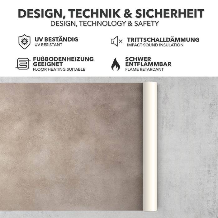 FLOORDIREKT CV-Belag Atlantic - Extra abriebfester & pflegeleichter PVC-Bodenbelag 200 x 100 cm - Midas 741 M