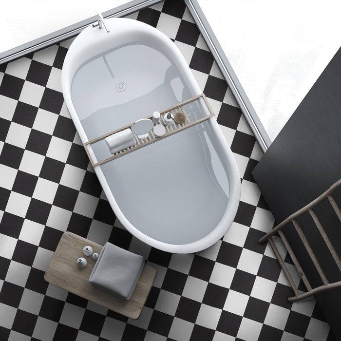 FLOORDIREKT CV-Belag Atlantic - Extra abriebfester & pflegeleichter PVC-Bodenbelag 100 x 450 cm - Damier 019 D