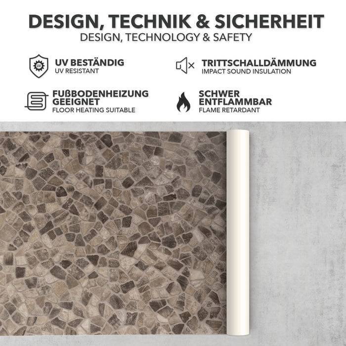 FLOORDIREKT CV-Belag Atlantic - Extra abriebfester & pflegeleichter PVC-Bodenbelag 200 x 50 cm - Selby 162 M