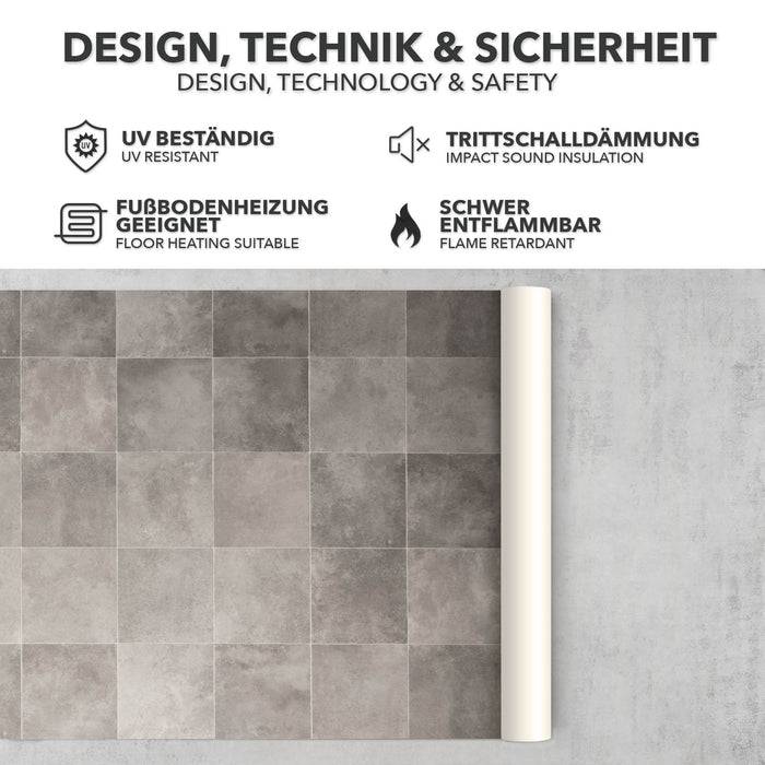 FLOORDIREKT CV-Belag Atlantic - Extra abriebfester & pflegeleichter PVC-Bodenbelag 100 x 200 cm - Zala 997 M