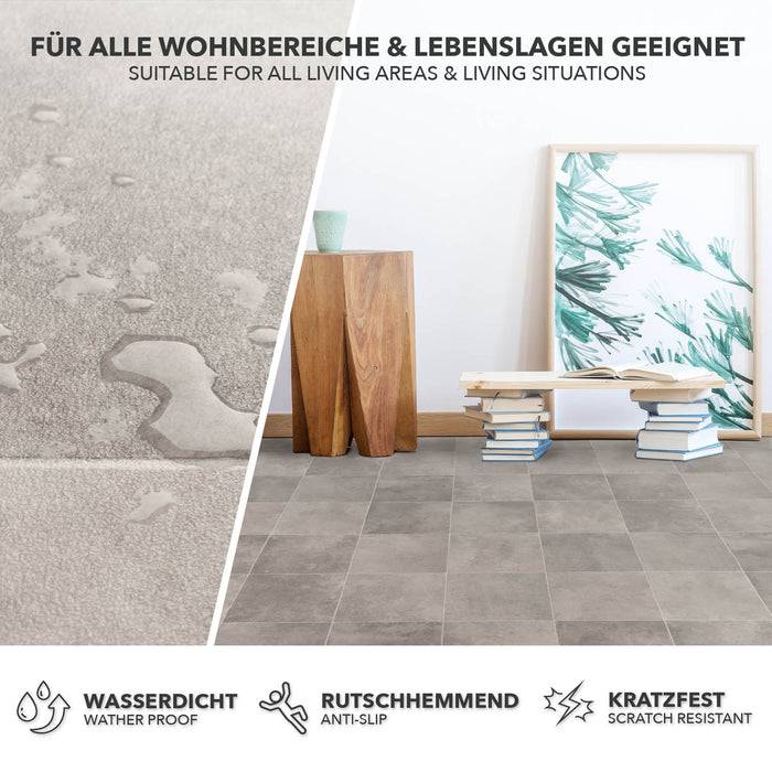 FLOORDIREKT CV-Belag Atlantic - Extra abriebfester & pflegeleichter PVC-Bodenbelag 100 x 100 cm - Zala 997 M